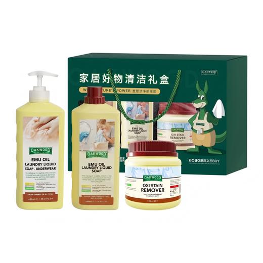 奥克伍德 家居清洁套装洗衣皂液600ml+洗衣皂液500ml+爆炸盐500g OP-25206 商品图0