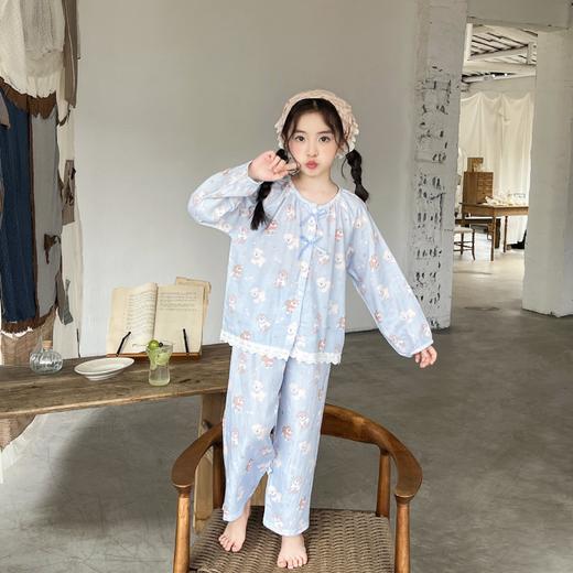 其其宝宝儿童睡衣宝宝纯棉云纱春季开衫家居服男女童卡通套装中小童空调服73-160★娃娃优选 商品图3