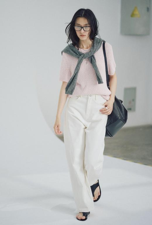 封神私服裤~早春新款遮胯显瘦解构弯刀香蕉阔腿牛仔裤 商品图0