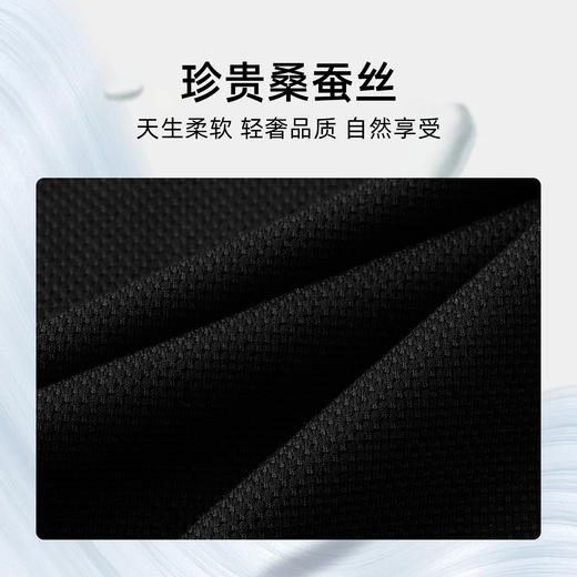【桑蚕丝】德鲨黑色短袖POLO衫男青年2026夏新款条纹撞色翻领T恤 商品图3