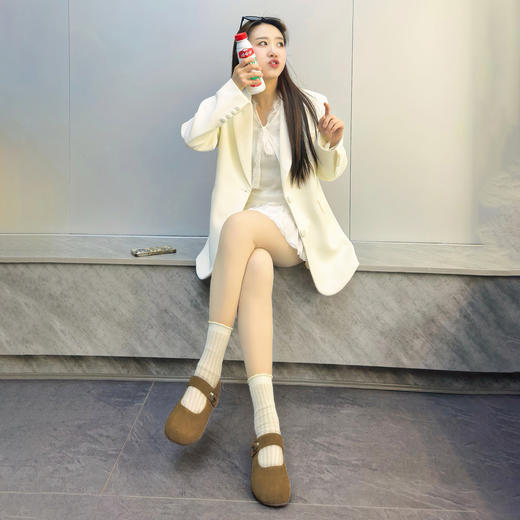 经典鲨2026年春专柜新品复古百搭圆头魔术贴软底勃肯单鞋女KW390-617021 商品图2