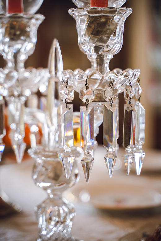 独角鹿西洋古董20世纪法国著名水晶工坊巴卡拉出品Bamboo竹纹款两枝头烛台一对 商品图7