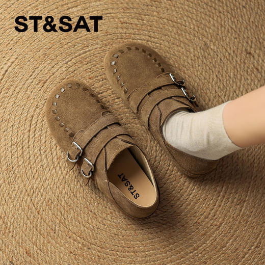 星期六26春新款复古美拉德双扣百搭勃肯鞋SSE1112C5R 商品图3