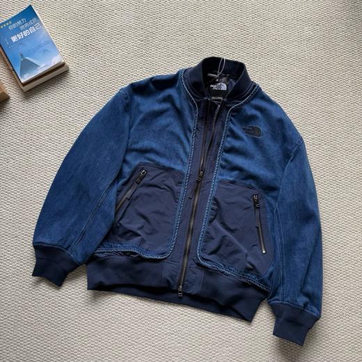 男休闲外套牛仔假两件户外两色棒球服夹克， 假两件风格设计 商品图3