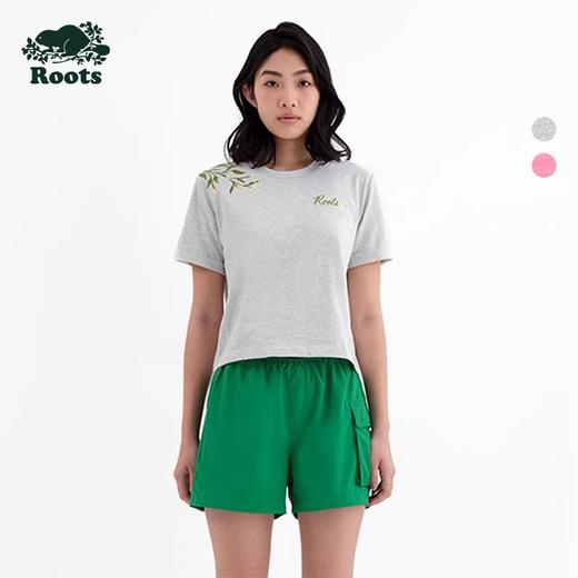 【2件9折】【ROOTS】女式花卉卷袖短版短袖T恤 商品图1