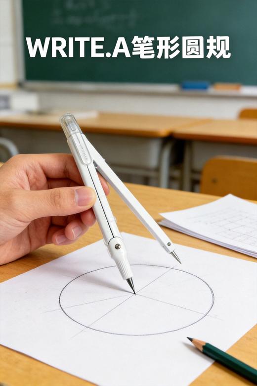 如苔15cm防滑波浪套尺&直尺&0.5mm/2B金属笔形圆规 商品图5