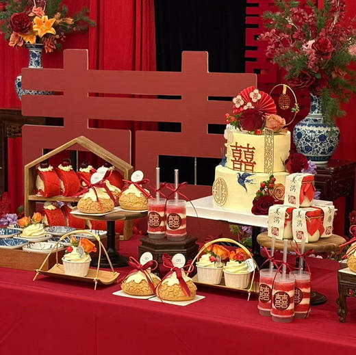 中式订婚宴甜品台 商品图0