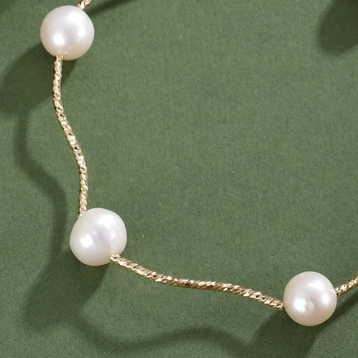 子佩集【温澜浮光】珍珠惜王妃手链【ZSL136】9mm珠镀金S弯曲管2601 商品图1