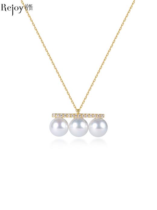 【挚友限定】平衡木-18k金akoya珍珠钻石项链 6.5-7mm 商品图0