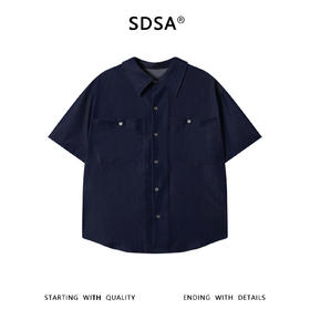 SDSA男装2026新款高贵轻奢极简风小众纯色短袖衬衫百搭时尚上衣