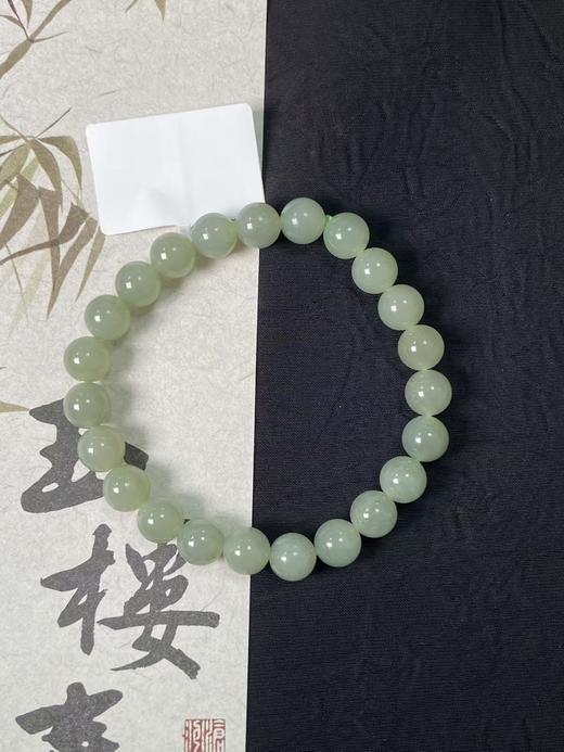 【快抱】【于田产和田玉于田料青白玉8mm手串】出证书，发货1~5天，48小时鉴赏期 商品图3