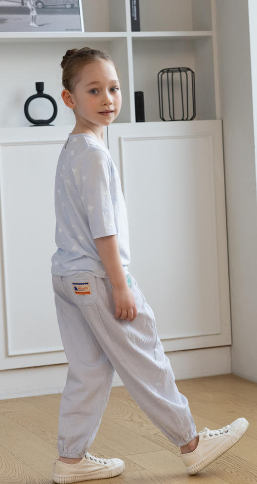 【微立体棉透气】韩国moimoi {防蚊裤} 全棉儿童休闲裤家居裤长裤郊游裤家居服 商品图9