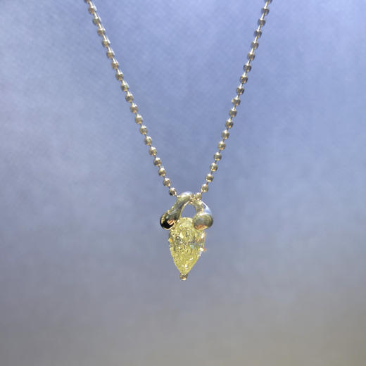 铂金镶黄钻项链 商品图0