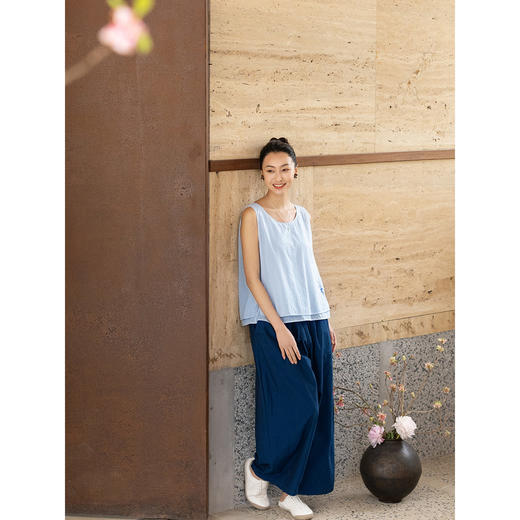 牧衣游原创 手工刺绣纯棉背心女夏 限量福利款 芳芯不支持会员折 商品图2