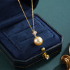 子佩集【鎏光秘语】G18K珍珠惜王妃吊坠【KP25025】10.5mm珠海水珠金色四芒星方块镀金（不含链）2601 商品缩略图0