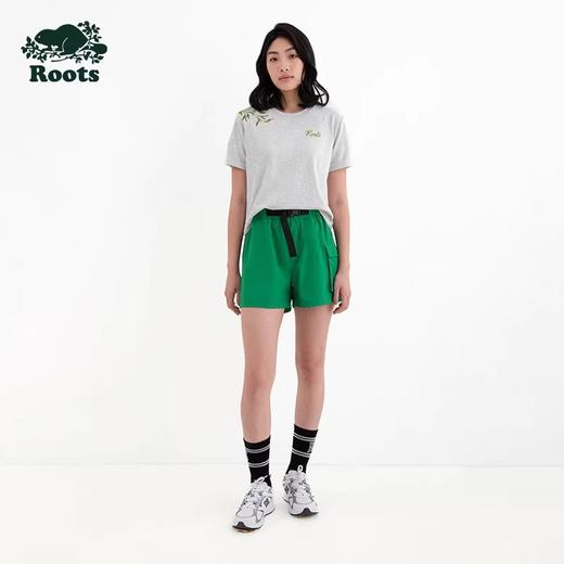 【2件9折】【ROOTS】女式花卉卷袖短版短袖T恤 商品图3