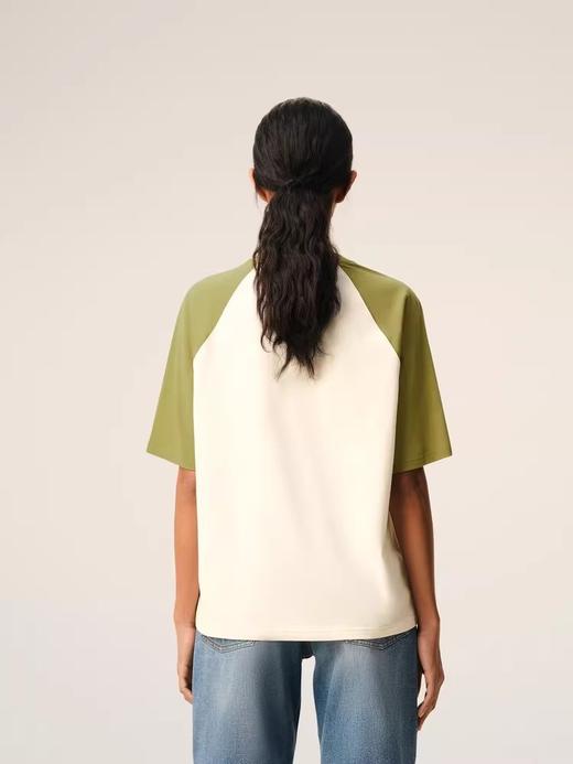 Oversize手编刺绣tee，牛油果配色。宽松风格纯棉基础t恤E032668 商品图8