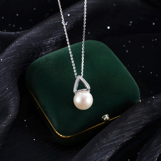 子佩集【绮梦芳华】银S925珍珠惜王妃套链【P2709】12mm珠双色三角2601 商品图12