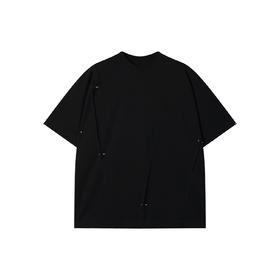 SDSA男装2026新款高贵轻奢美式解构立体铆钉圆领短袖T恤高街痞帅