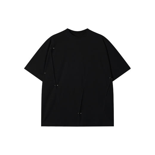 SDSA男装2026新款高贵轻奢美式解构立体铆钉圆领短袖T恤高街痞帅 商品图0