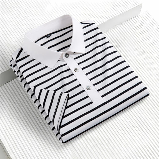 半身缘男装 夏季7A抗菌瞬间凉感防蚊翻领商务短袖POLO衫PY46 商品图6