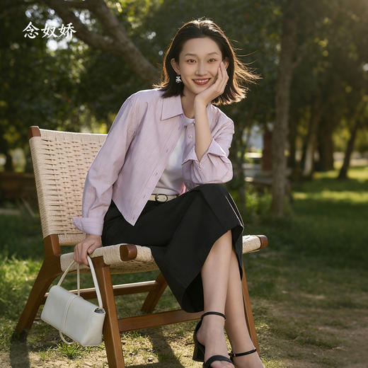 【商场同款】CNS6347 “ 松弛铅笔裙 ” 高支水洗棉+弹力 久坐舒适 商品图5