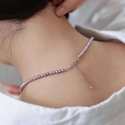 佐奈美(SANAMI)紫色珍珠耳钉/项链合集｜莹润珠光，就像清晨的露珠，清新而淡雅 商品图3