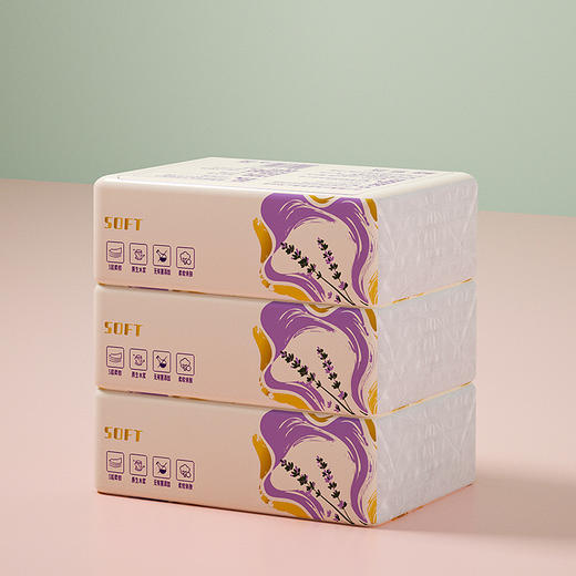 蓝漂 幽兰系列抽纸306张2提装 6922454360155-2 商品图4