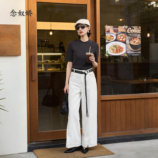 【商场同款】CNT6339 “ 云舞白牛仔 ” 高支棉牛仔柔软舒适 自然抽穗毛边时髦有调性 商品图6