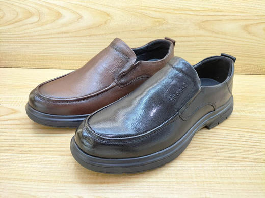 豪行正品13339701纯牛皮商务休闲皮鞋平底男单鞋 商品图3