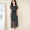 米思阳新款复古优雅波点雪纺裙中长款收腰显瘦连衣裙5M21BL1249 商品缩略图0