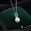 子佩集【珍情不渝】银S925珍珠惜王妃吊坠【P2864】10mm珠双色绿方块（不含链）2601 商品缩略图1