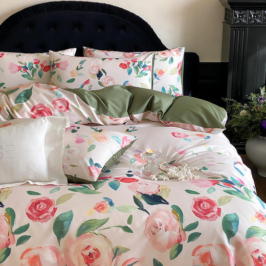 【品牌直发】加倍生活 100支匹马棉数码印花纯棉四件套-遇见花开系列 7色可选 商品图5