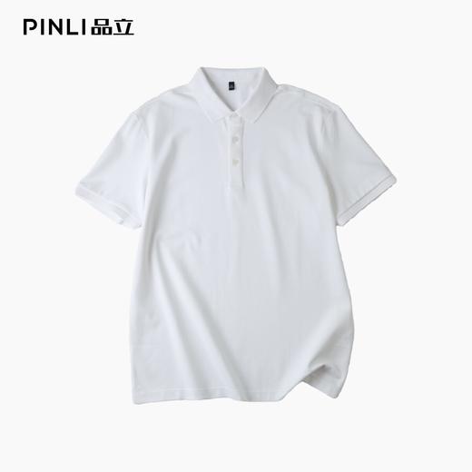 PINLI品立2026夏季新款纯色百搭款纽扣领短袖POLO衫男士上衣体恤GD262112070 商品图6