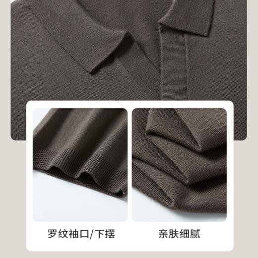 安东尼奥A&N 可机洗【含精纺羊毛&桑蚕丝】时尚轻奢针织短袖T恤男士休闲打底衫6300727 商品图1