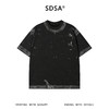 SDSA男装2026新款高贵轻奢潮牌小众设计撞色印花圆领短袖T恤宽松 商品缩略图0