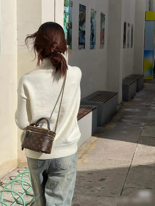 LV vanity 旧款 宽版 拼色老花 化妆包 商品图4