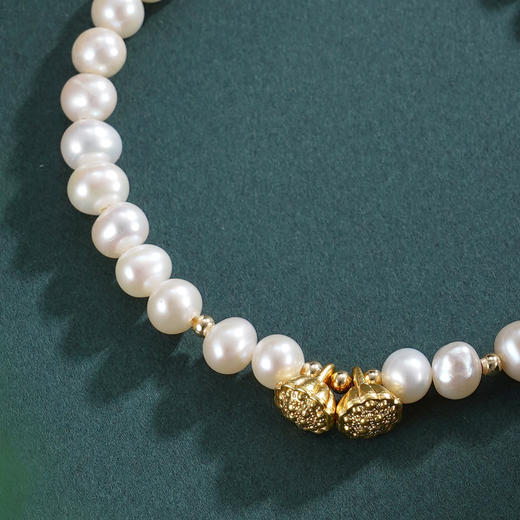 子佩集【两世欢缘】珍珠惜王妃手链【ZZSL021】5.5-6mm珠镀金莲蓬2601 商品图3