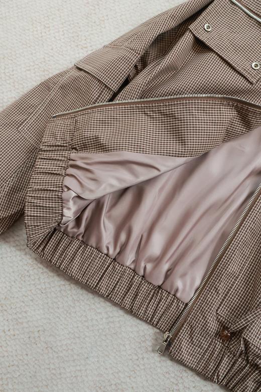 罗萨街区|高级感格纹哈灵顿夹克 商品图3