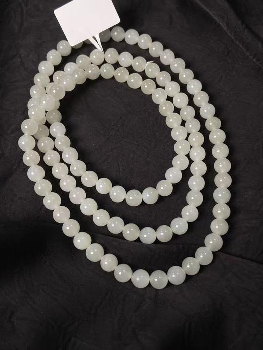 【快抱】【于田产和田玉于田料白玉8mm项链】出证书，发货1~5天，48小时鉴赏期 商品图1