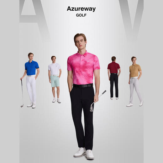 Azureway乐为26款高尔夫短袖T恤冰感防晒弹力速干Polo衫Golf服装男上衣参与买三件发四件活动 商品图0