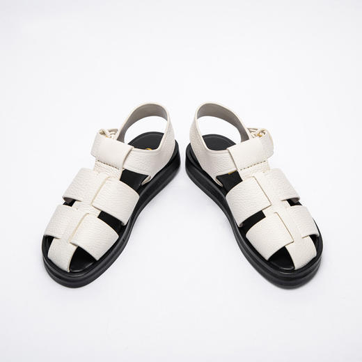 CHCH2024夏季女鞋包头真皮平底猪笼鞋复古缕空编织罗马鞋女鞋 商品图7