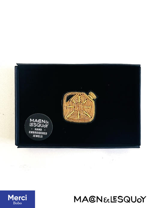 Macon&Lesquoy 原创设计 黄色的桶 M&L刺绣手工饰品胸针 商品图1