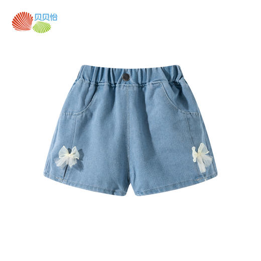 贝贝怡女童短裤夏日牛仔裤ZB2FK004 商品图3