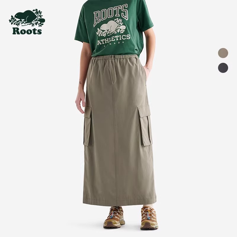 【2件9折】【ROOTS】女式工装半身裙