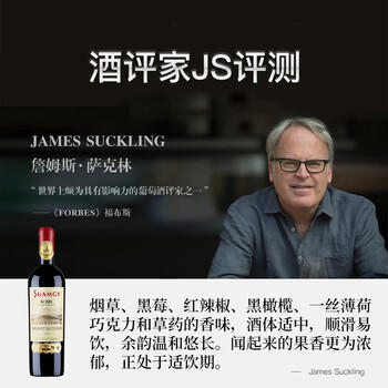 圣芝（suamgy）G320特级珍藏赤霞珠干红葡萄酒750ml*2支礼盒装节日礼品 进口红酒 商品图4