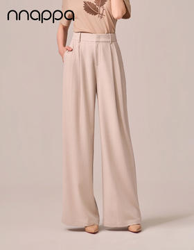 26春夏新款斜纹亚麻老钱风阔腿裤PA29410