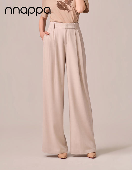 26春夏新款斜纹亚麻老钱风阔腿裤PA29410 商品图0