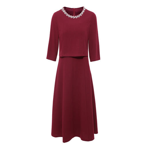 「高货deo」全新升级【铂金会员477/天猫639/差价162】(94812)洛诗琳手工钉珠假两件装连衣裙女2026气质优雅通勤收腰裙 商品图4