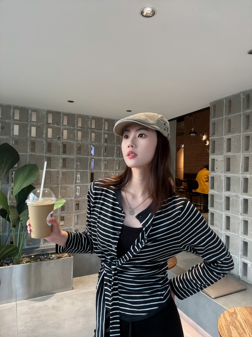 【防晒凉感】噢蜜ooomeooo多功能条纹开衫